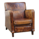 Dark brown design armchair made of sheepskin leather