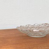 Vintage frosted glass bowl, 1970s.