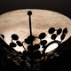 Edgar Brandt style Art Deco floor lamp in wrought iron with alabaster cup