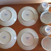 Set of 4 cups and 4 saucers limoges porcelain bernardaud