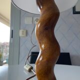 Brutalist wooden lamp