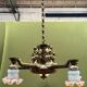 Art Deco chandelier decorated with solid bronze figures