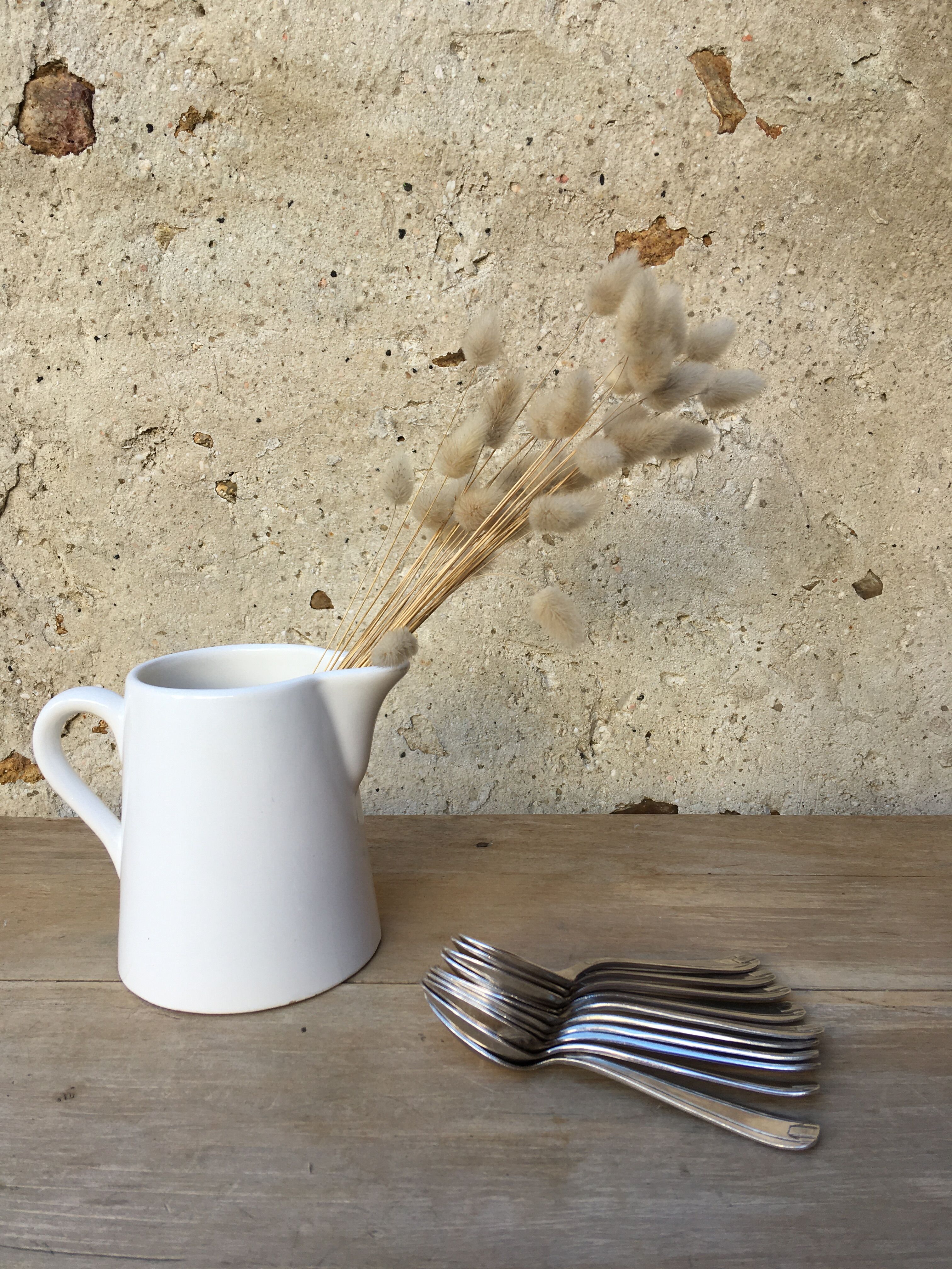 10 silver metal spoons art deco style