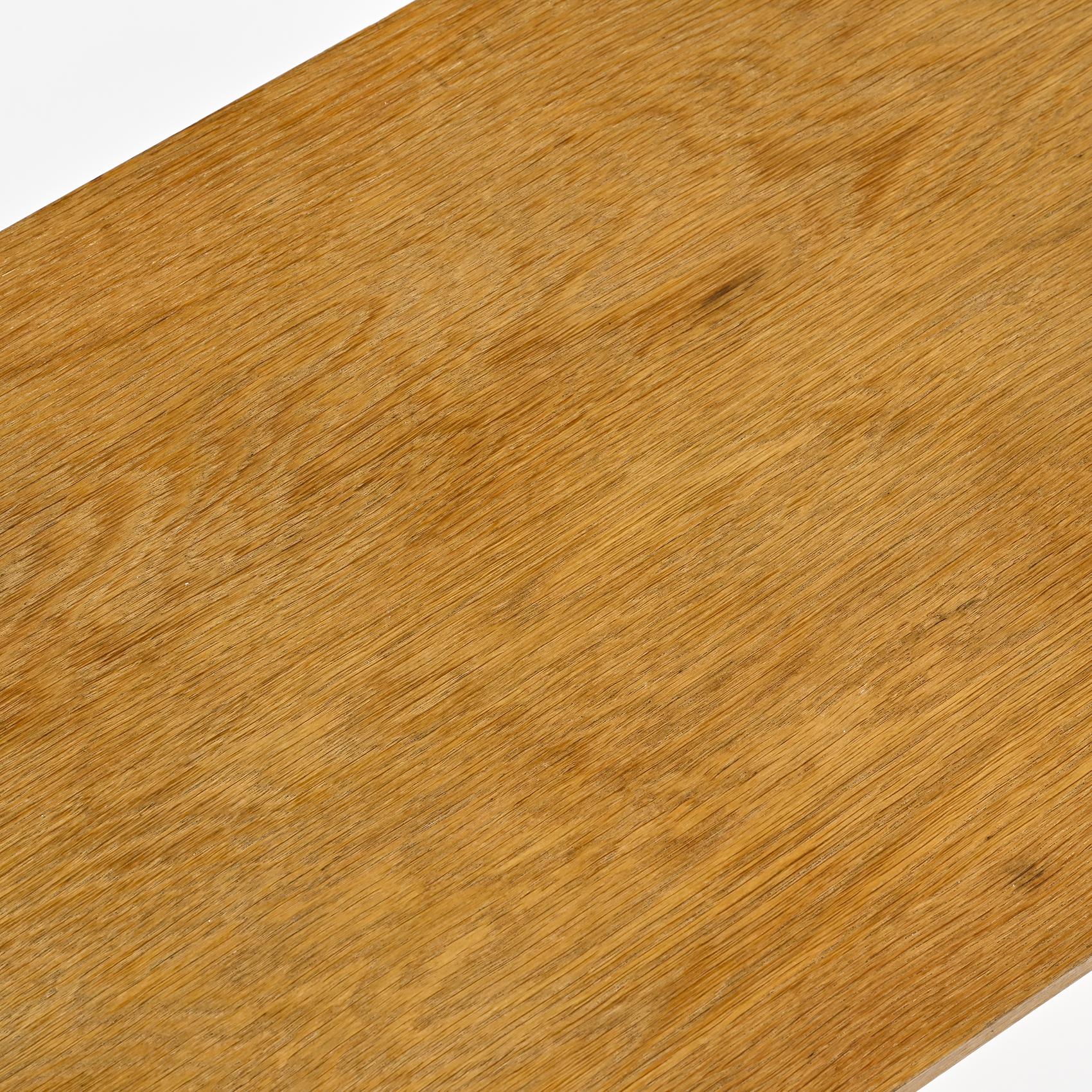 Solid oak bench, France circa 1980