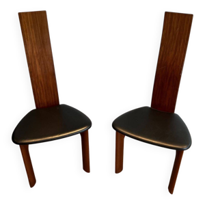 Paire de Chaises à Dossier - cuir