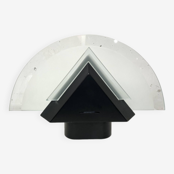 Lampe postmoderne géométrique verre et métal, petit modèle, 1980