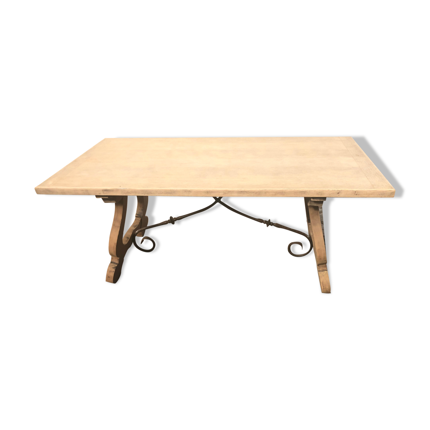 Monastery table in stripped solid oak