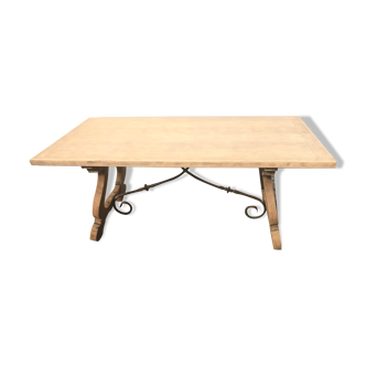Monastery table in stripped solid oak