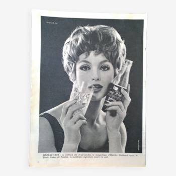 Publicité papier boisson perrier tonic water  issue d'une revue d'époque  portrait femme