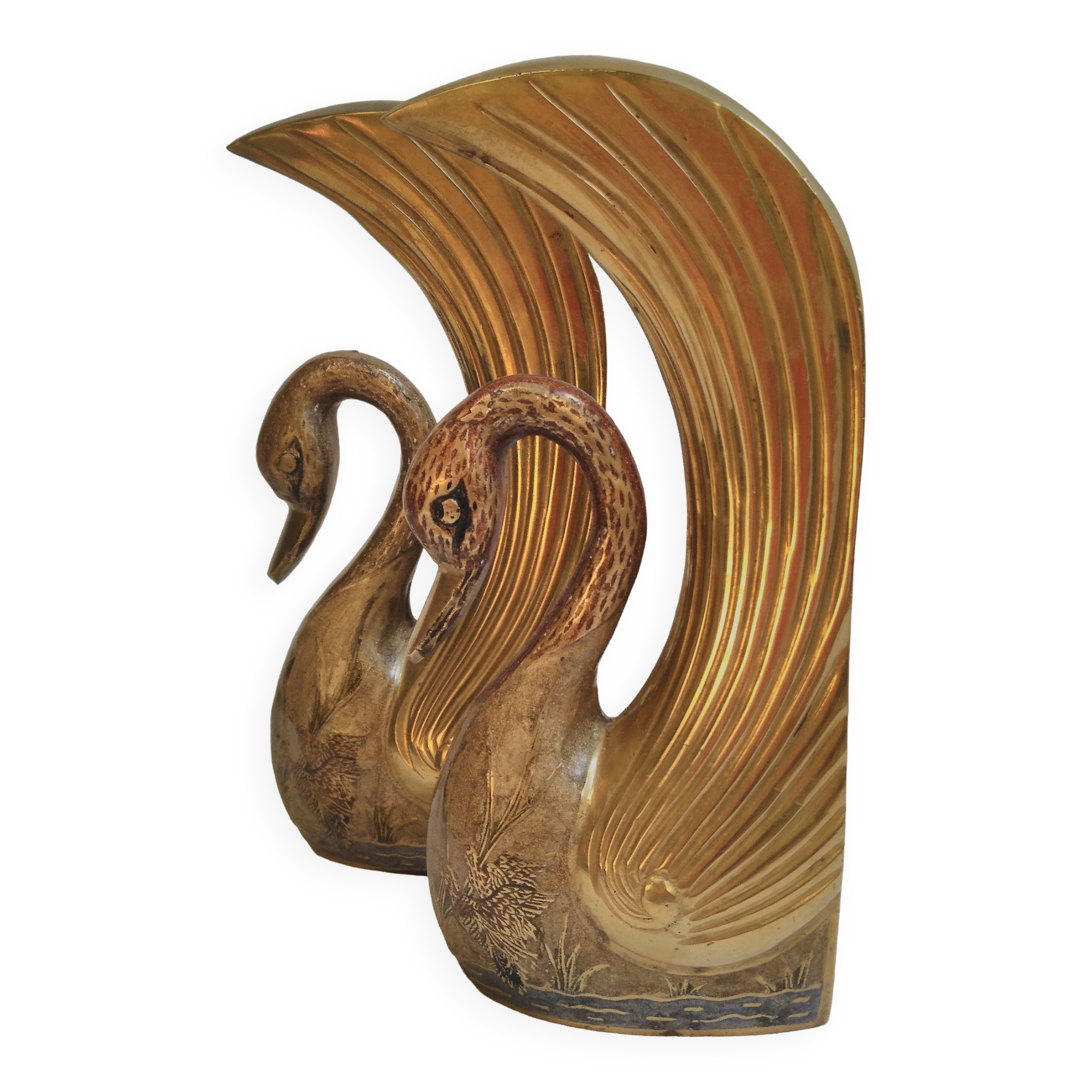2 serres livres art deco en bronze