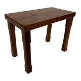 Vintage Set of 3 pinewood side or nesting tables 1970s nest of tables