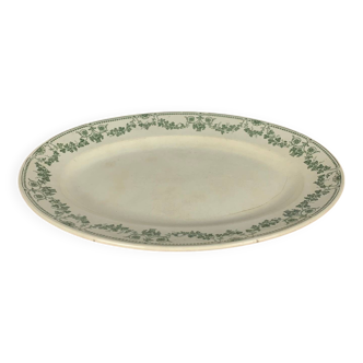 Grand Plat ovale modèle "Champagne ", Badonviller, vert