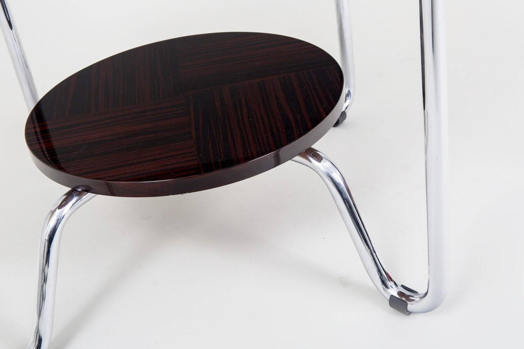 Bauhaus Coffee Table in Chrome and Macassar from Kovona, 1950s