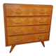 Vintage chest of drawers, compass legs, light wood
