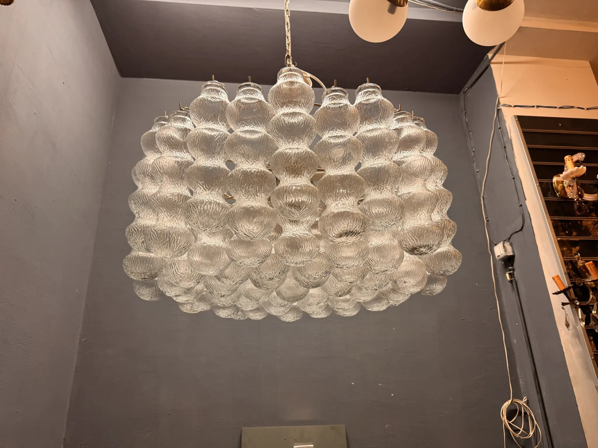 Large Murano Glass Bubble Chandelier 1980’s 11 Lights 