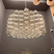 Large Murano Glass Bubble Chandelier 1980’s 11 Lights 