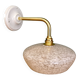 Vintage glass wall lamp with a curved arm from Clichy, white.