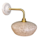 Vintage glass wall lamp with a curved arm from Clichy, white.