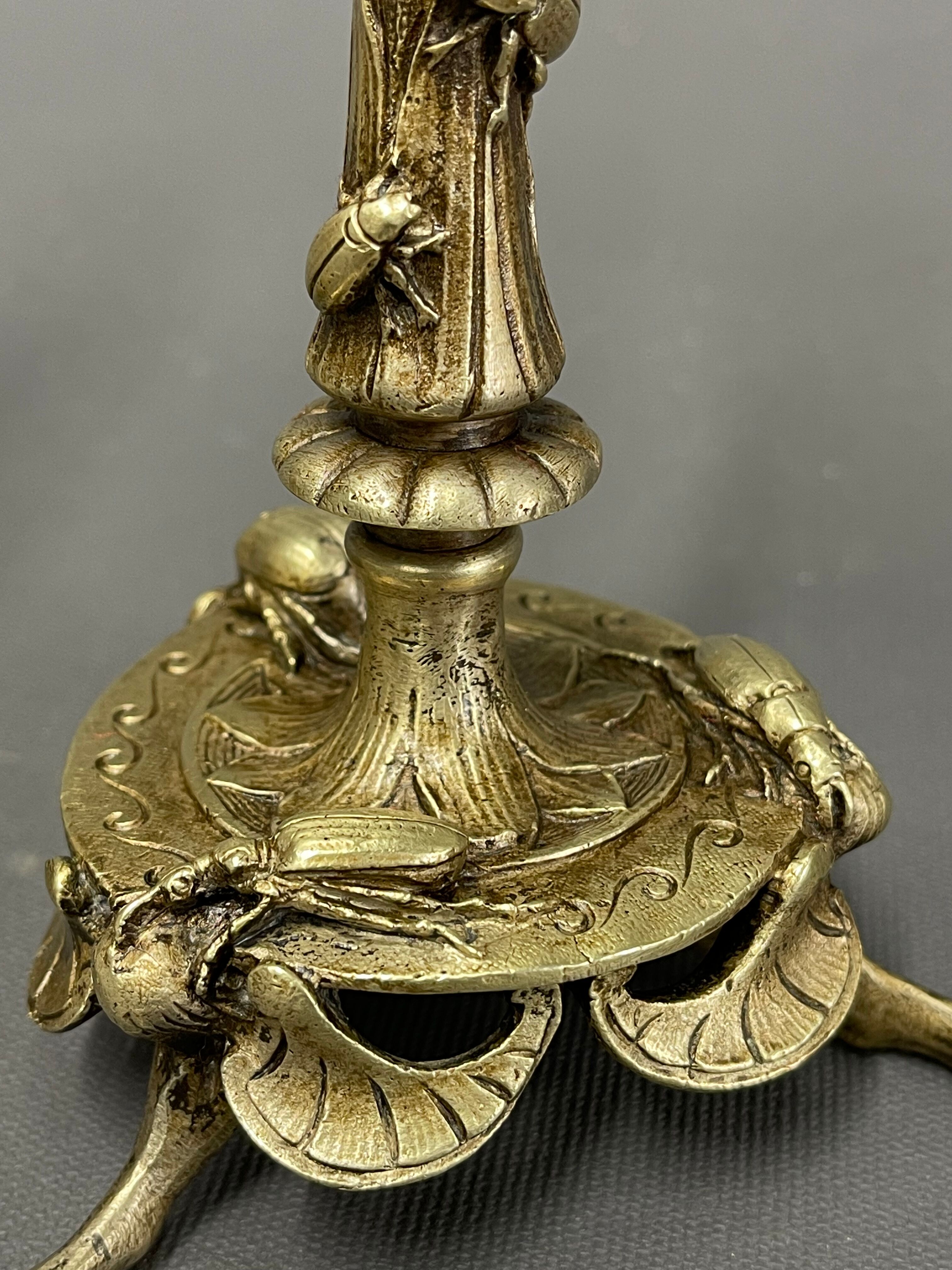Pair of Art Nouveau Candlesticks (1900)in bronze