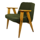 366 olive boucle armchair, 1970s