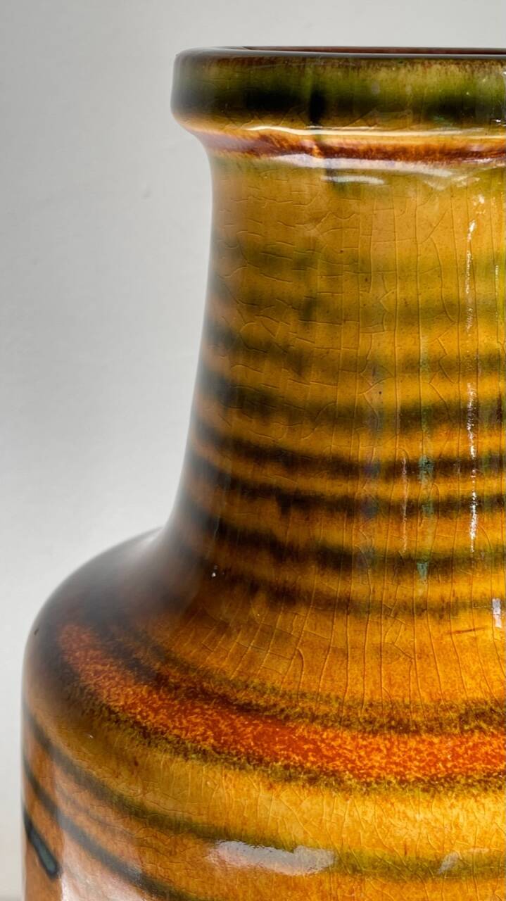 Vintage glazed ceramic amphora vase – west germany