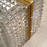 Jewelry box in cut crystal and brass