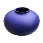 Overseas blue ceramic ball vase around 1960