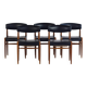 Set of 5 Scandinavian chairs in teak and faux leather, 1960.