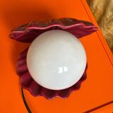 Burgundy ceramic shell lamp