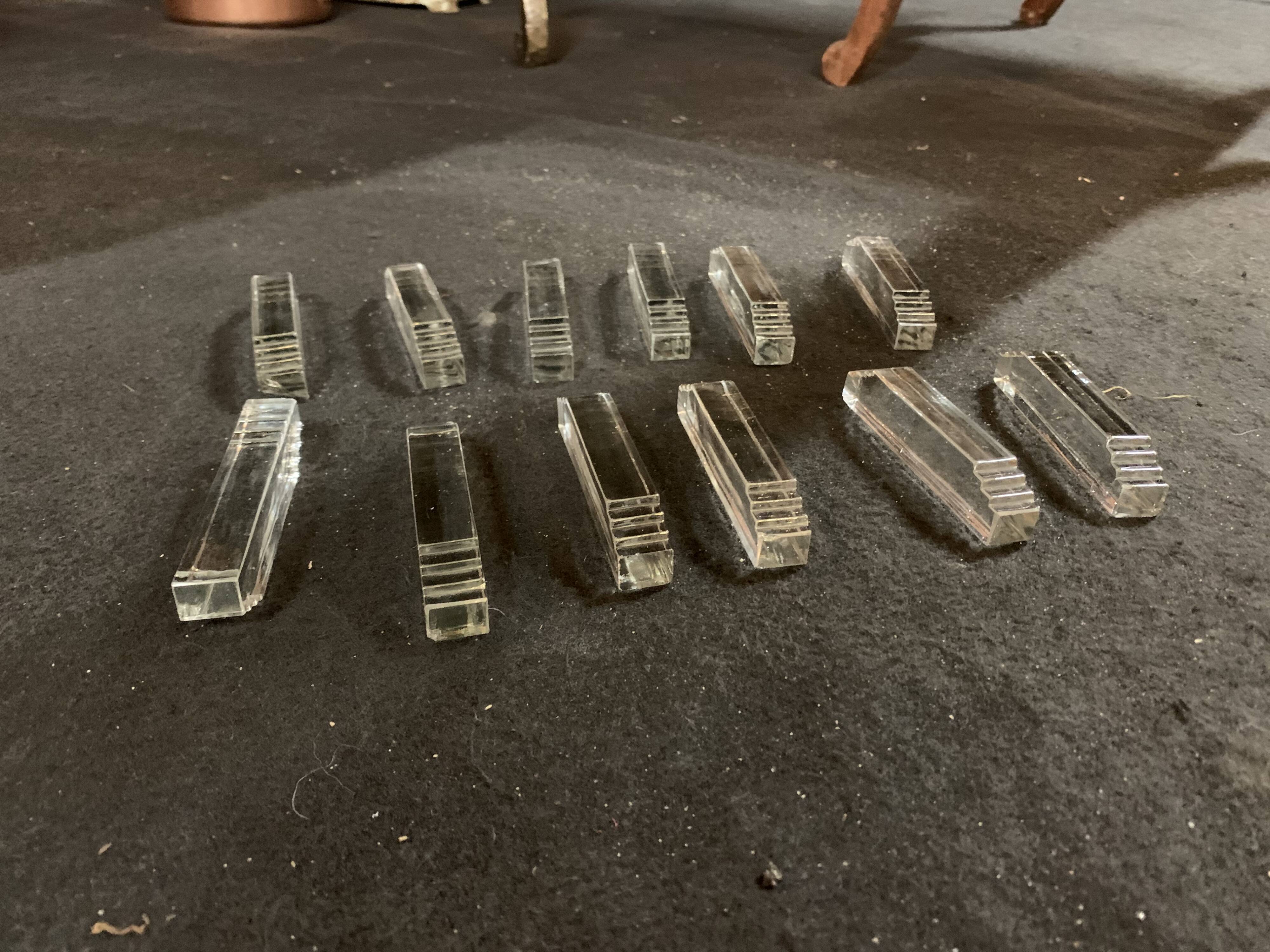 Series of 12 doors art deco crystal knives