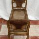 Bench in gilded wood seated in canning dimension: height -71cm- width -66cm-