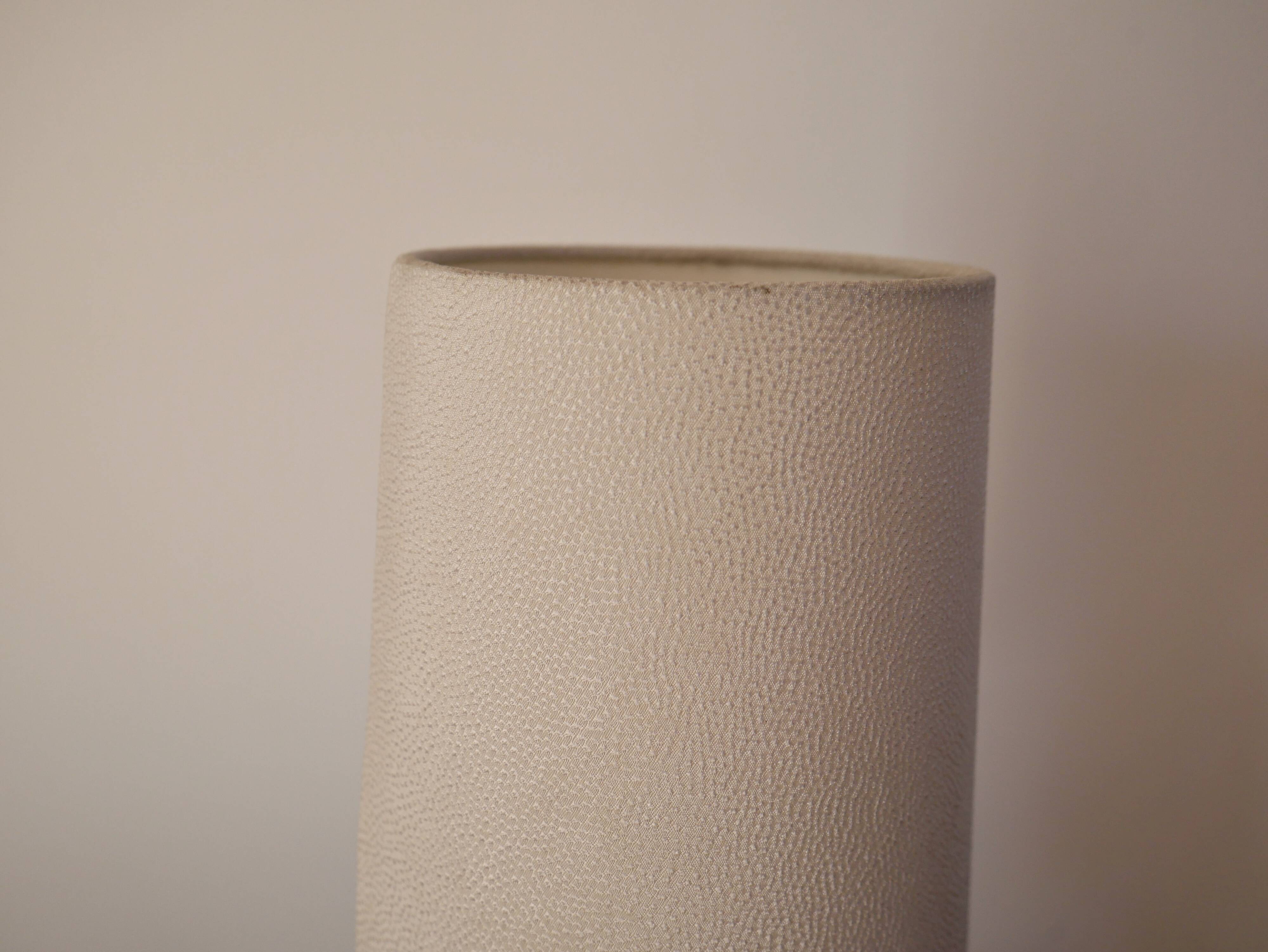 Lamp with blue opaline feet and textured conical lampshade 60s-70s