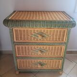 Commode osier/rotin/bois