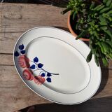 Plat ovale HBCM décor fleurs