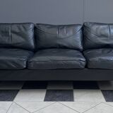 black leather Tecta -seat sofa by Hans Konecke 1960s