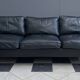 black leather Tecta -seat sofa by Hans Konecke 1960s