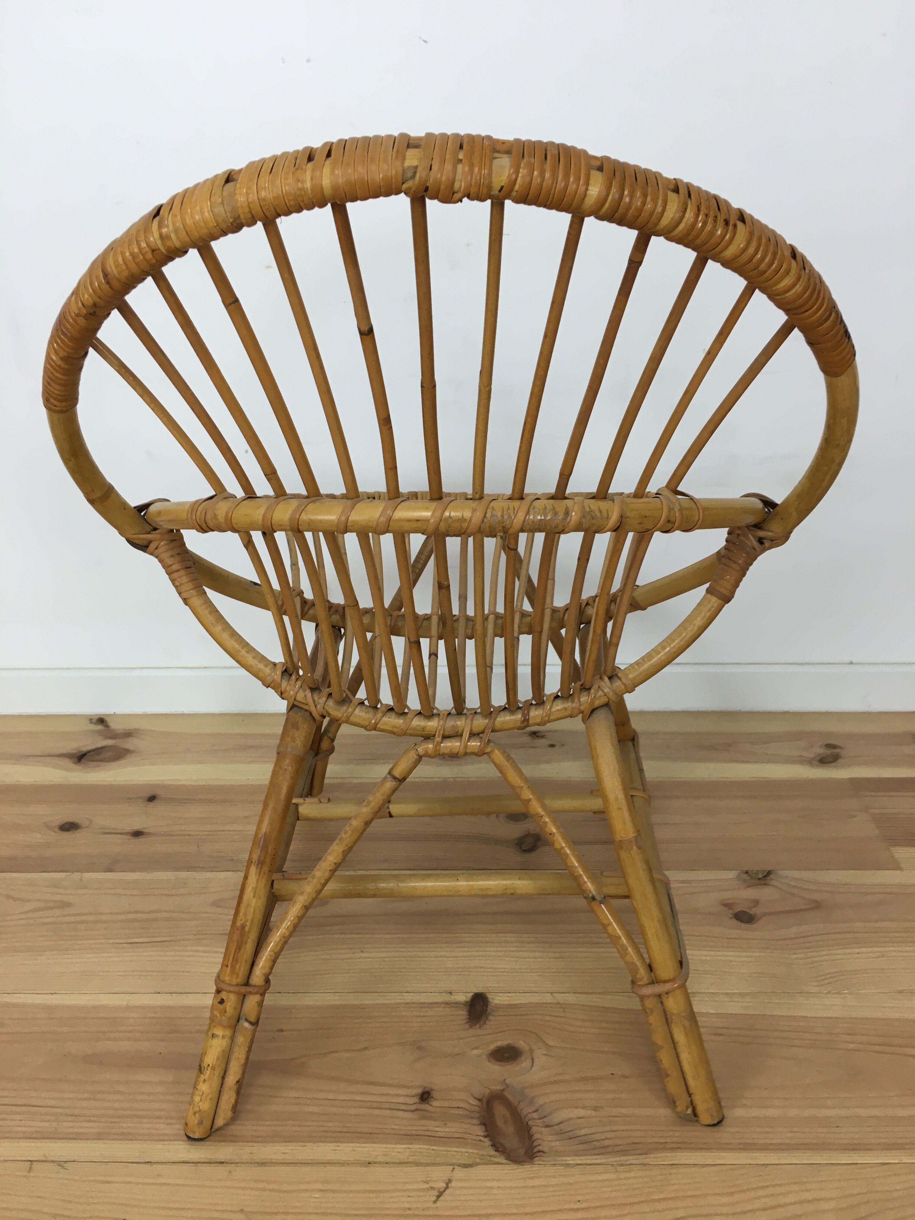 Rattan basket armchair