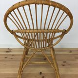 Rattan basket armchair