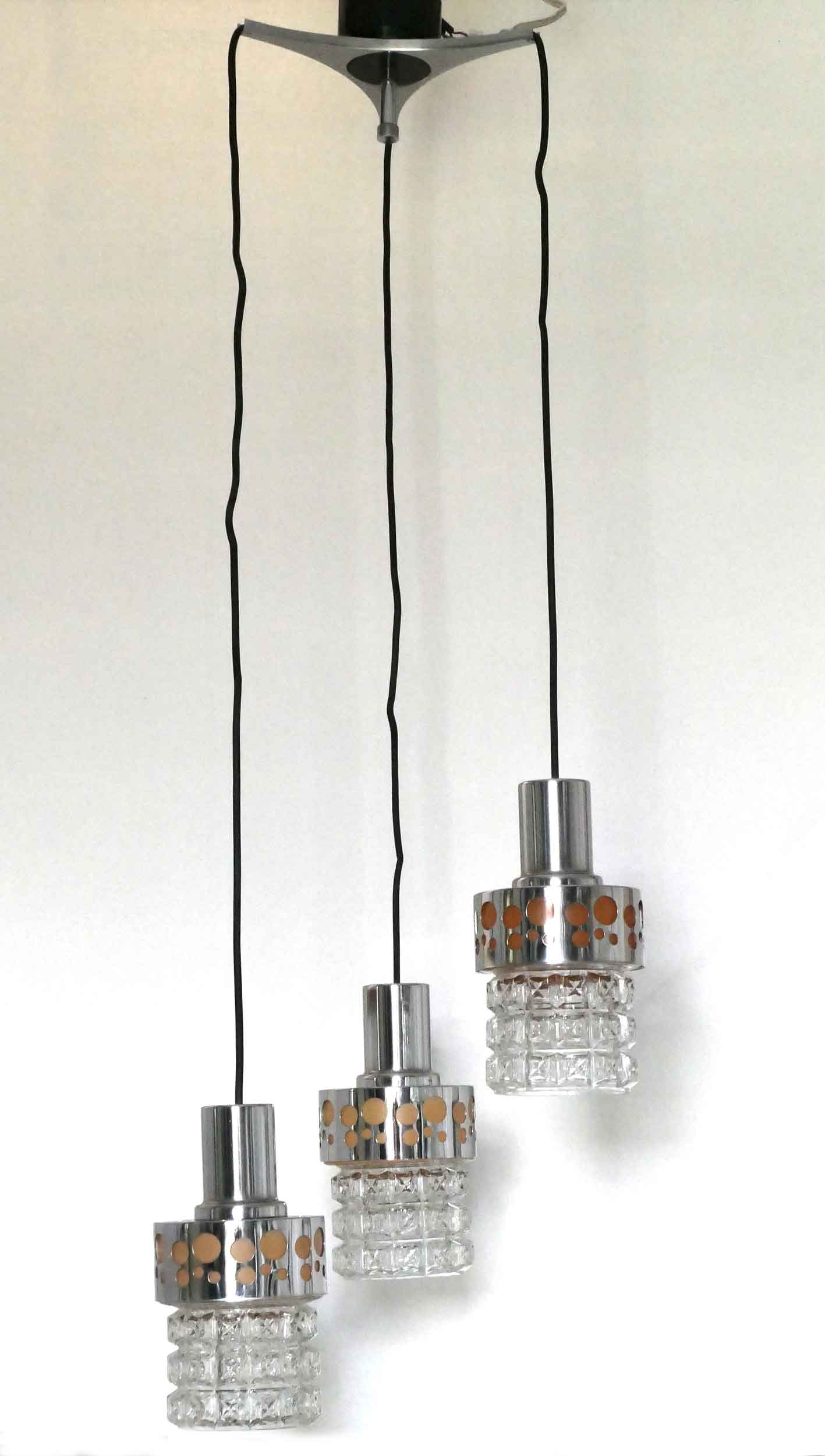 1970s hanging Raak 3 lights
