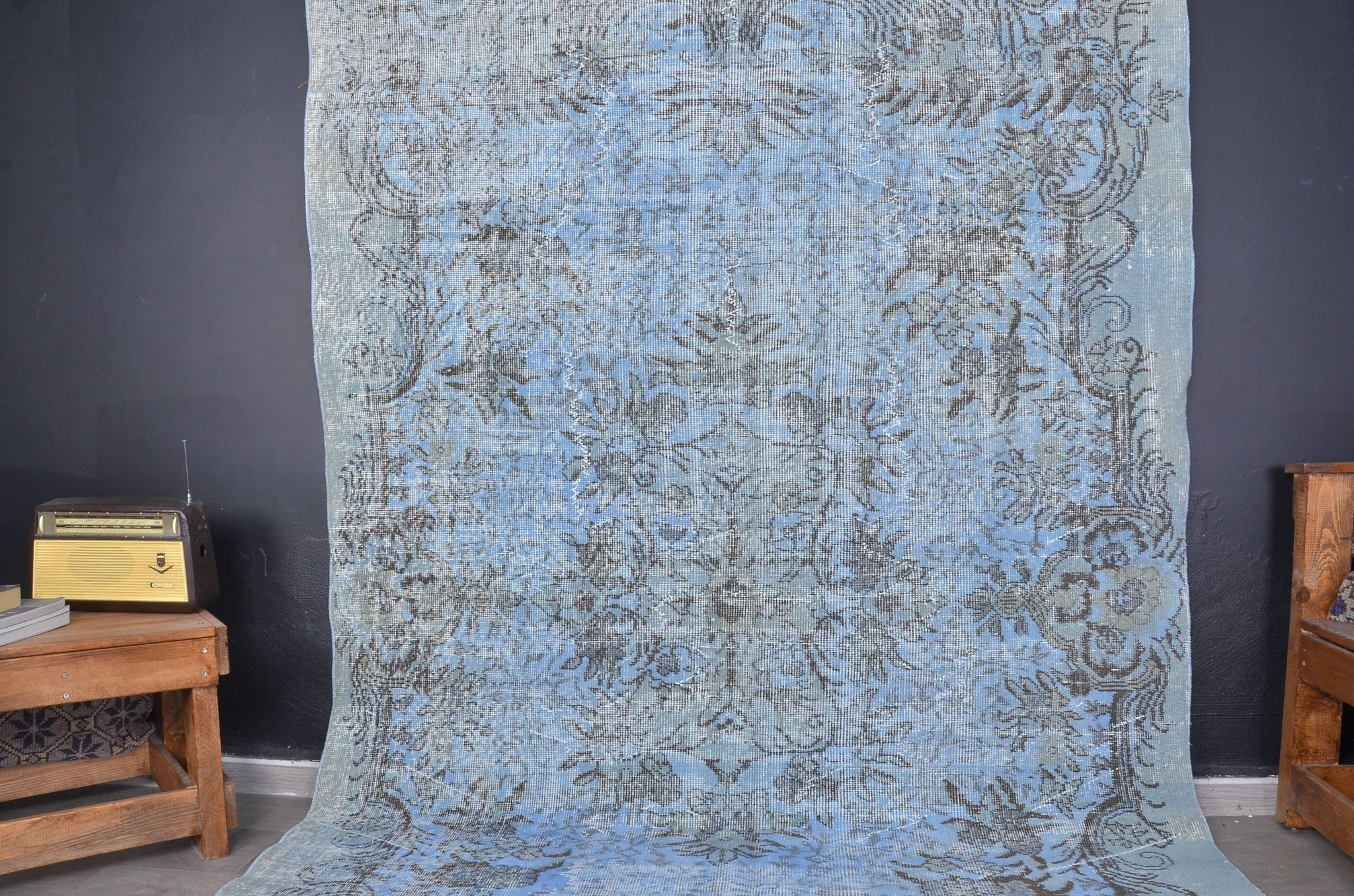 Blue Vintage Oushak Carpet sku 1922