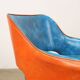 Vintage swivel armchair in faux leather and aluminum, 1960s-70s