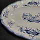 Oval serving dish, Sarreguemines earthenware, Lancaster blue pattern, 1950s.