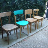 Lot of four old bistro chairs