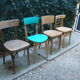 Lot of four old bistro chairs
