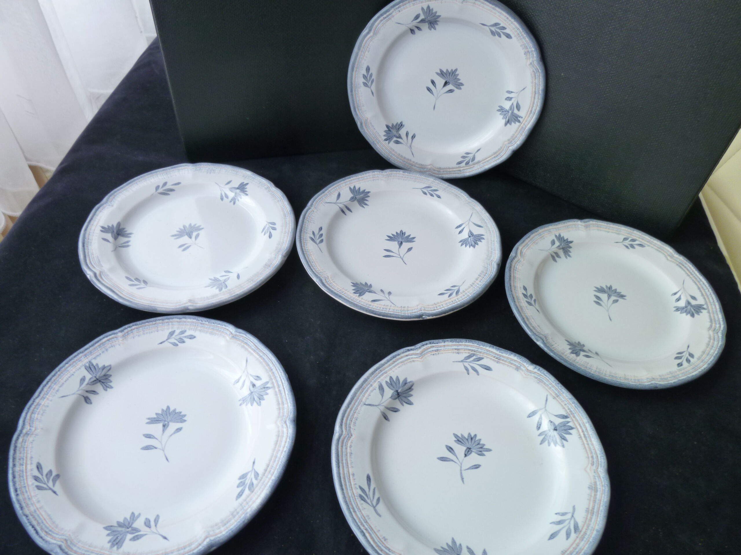 Set of 6 dessert plates in niderviller model perine