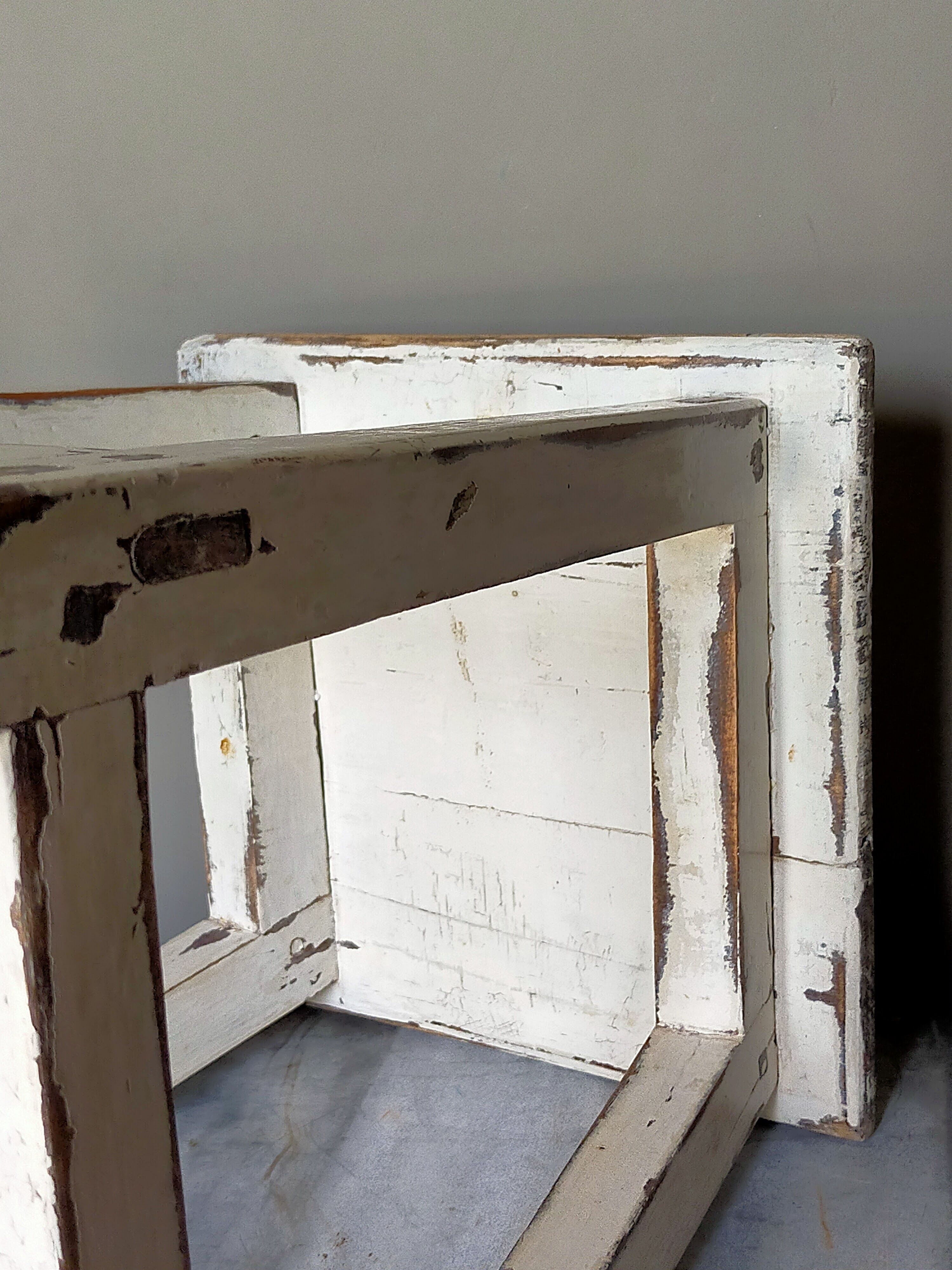 Old patinated workshop stool