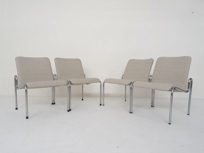Lot de 4 chaises de Kho Liang Ie, Stabin modèle 703, Hollande années 1960