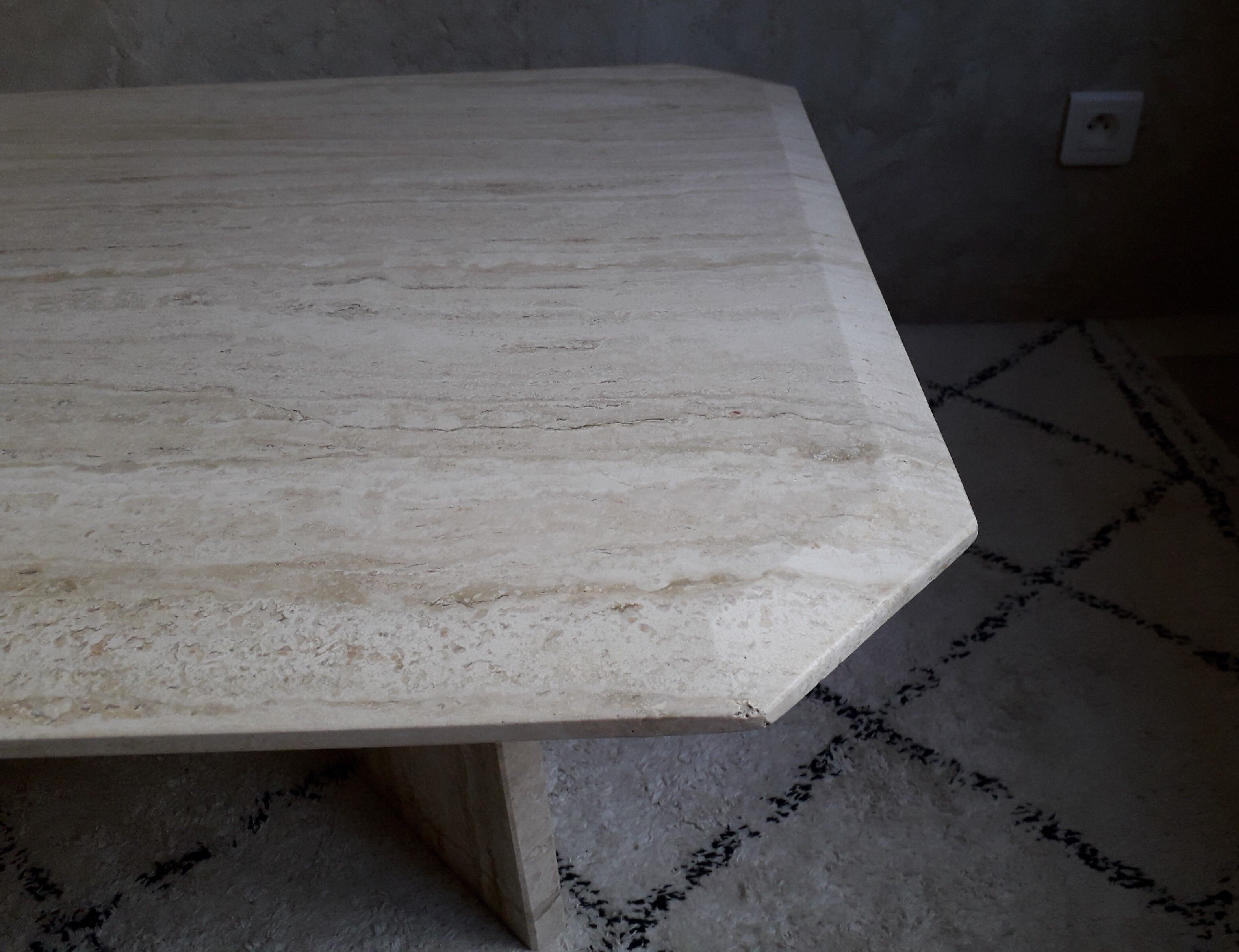 Travertine coffee table