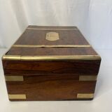 Old travel box solid mahogany writing board and nineteenth century brass