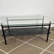 Table basse à 2 plateaux , verre et métal , des années 50'